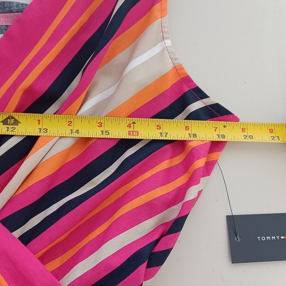 NWT Tommy Hilfiger Sz 14 Striped 100% Cotton Fit & Flare Dress - Picture 8 of 13